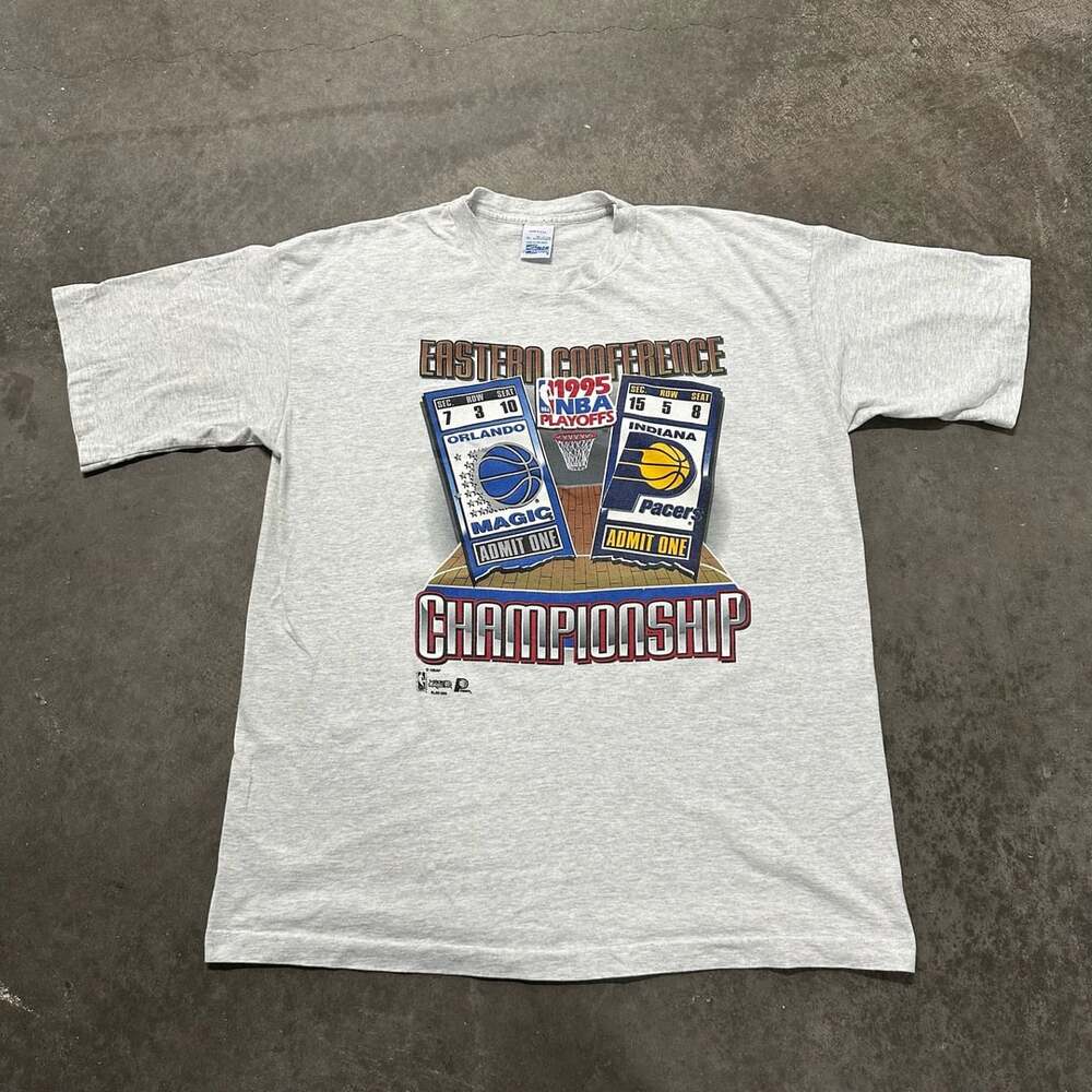 Vintage 1995 NBA Playoffs Magic Pacers Eastern Conference Salem T Shirt XL